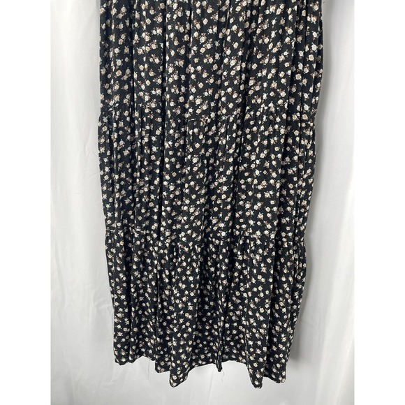 Natural Life Rebecca Black Floral Rayon Cottagecore Praire Midi Dress Medium - Picture 8 of 13